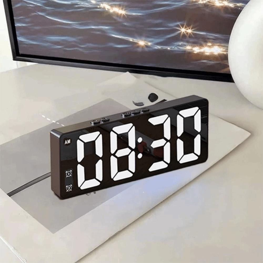 Dual Alarms Digital Clock Mute Electronic Clock Digital Display LED Alarm Clock Travel