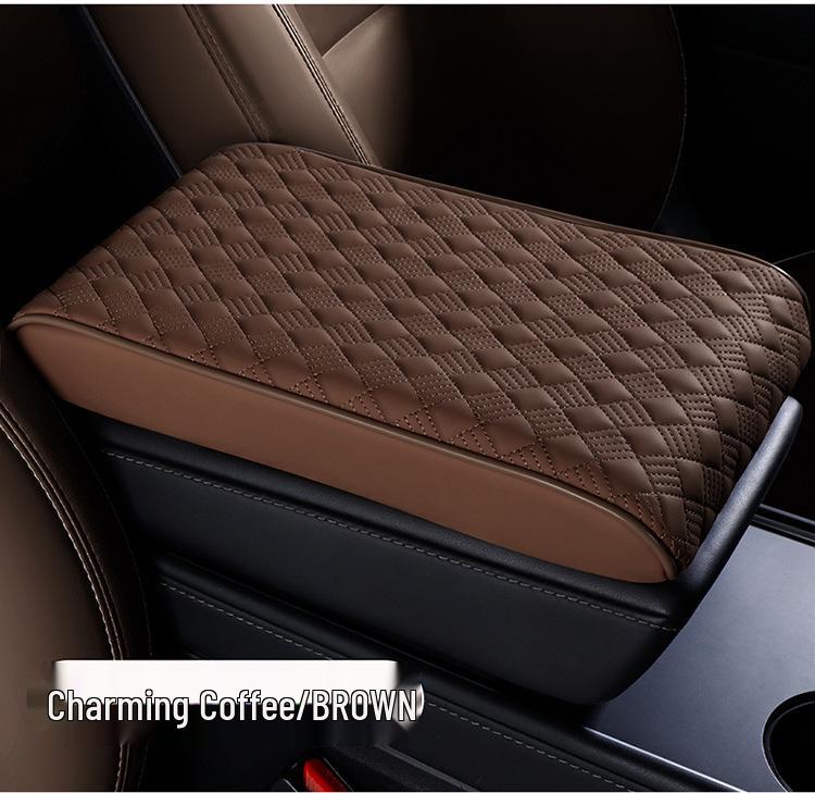 Diamantová Nappa kůže Podložka loketní opěrky do auta - Paměťová pěna, Protiskluzová, Odolná proti opotřebení, Univerzální pro všechna roční období.