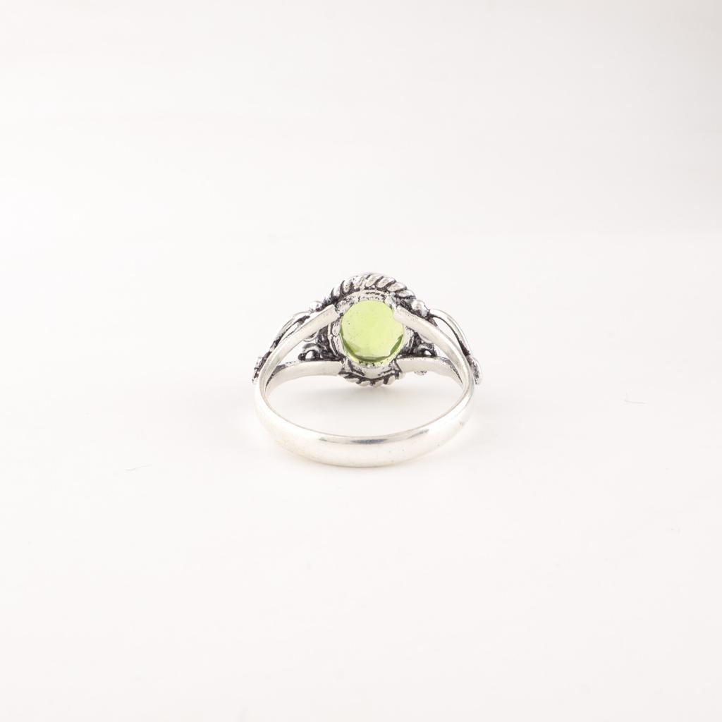 Peridot Gemstone 925 Sterling Silver Jewelry Handcrafted August Birthstone Ring RR-8-5