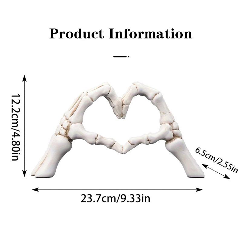 Hand Bone Love Skeleton Ornament Resin Terror Halloween Bar Party Decoration Heart Shaped Originality Arts And Crafts