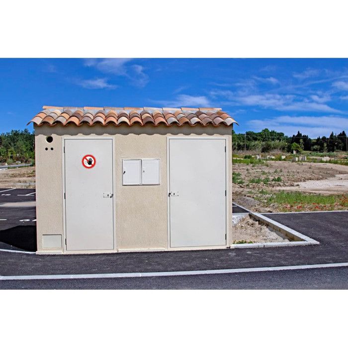 Panneau adhésif - Accès interdit - Rond - 20cm - Blanc/rouge - PVC - Signalétique