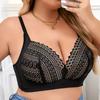 Dünner nahtloser BH aus französischer Spitze für Damen ohne Stahlbügel, gerafft und mit Raffung, Accessoire-BH, Übergröße, sexy BH