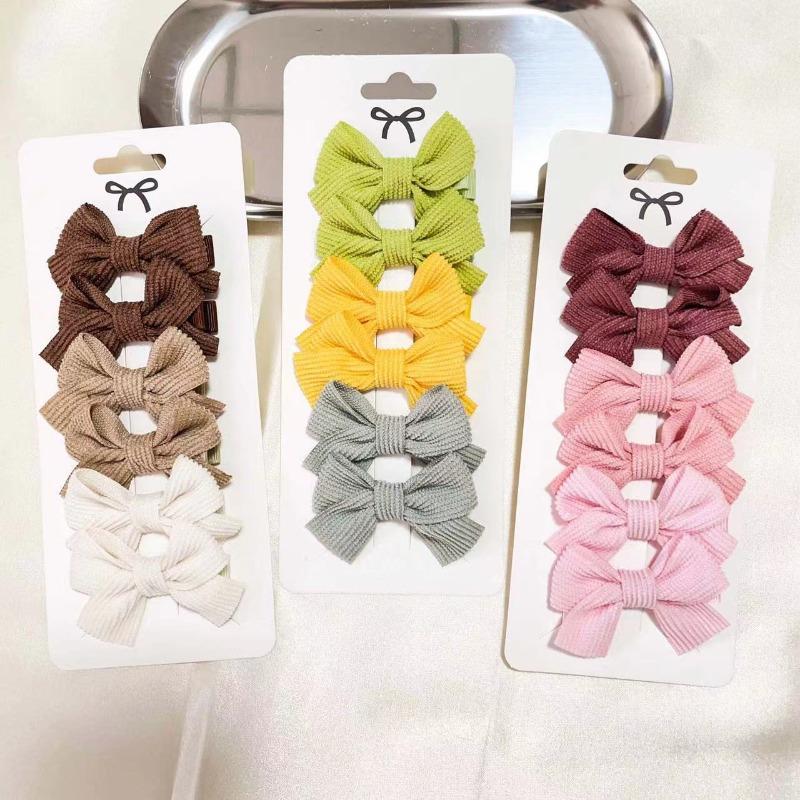 Mini Hair Bows Clip for Girl Fresh Solid Color Bowknot Hair Pins Sweet Child Boutique Handmade Hair Clips Accessories
