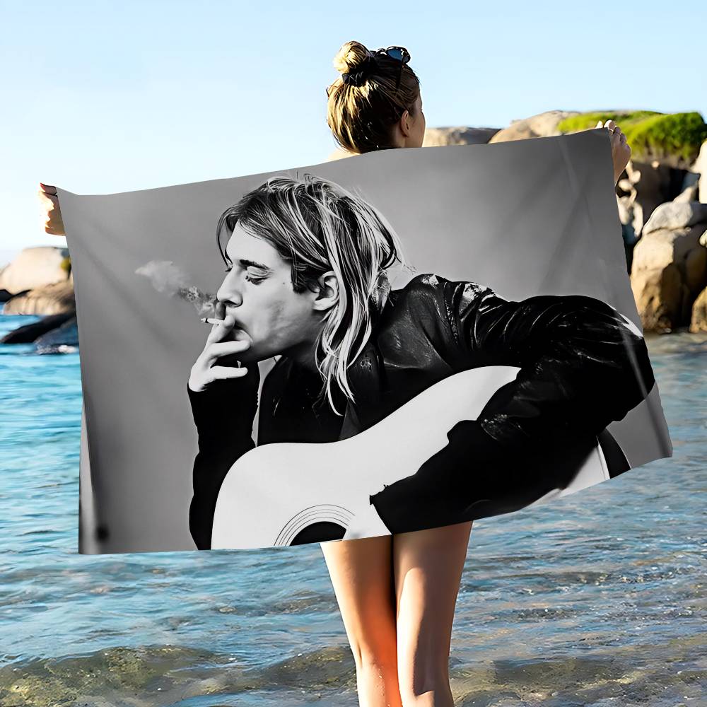 A-N-Nirvana-Rock Band Asciugamano da Bagno Microfibra Morbido Assorbente Traspirante Per Ragazza Bambini Decorativo Cartone Animato Asciugamano da Spiaggia