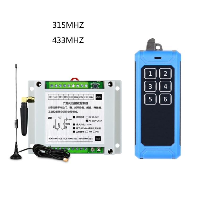 Remote Control Wireless Switch 12V-24V 6CH 6 Way Relay Receiver 6CH Transmitter