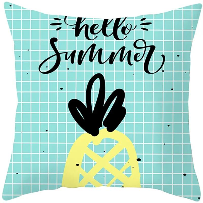 Tropical Style Fruit Cactus Printed Pillow Case Home Decor for Sofa Office Polyester Throw Pillow Cover Decorative Cushion Cover