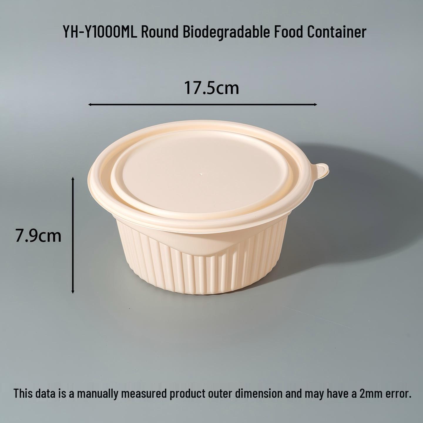 Large Capacity Disposable Corn Starch Takeaway Meal Box