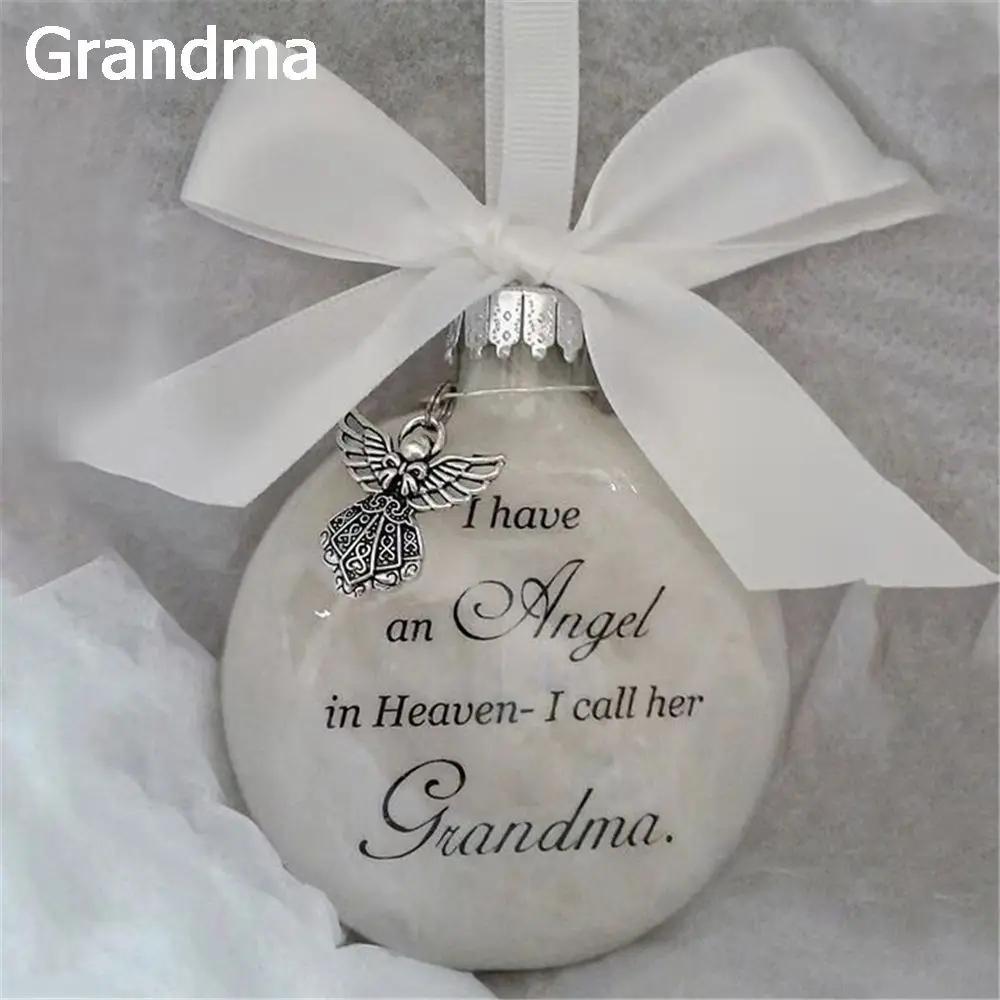 Home Decoration Angel In Heaven Xmas Family Pendant Feather Ball Hanging Ornament Memorial Ornament
