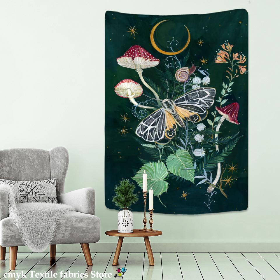 Nordic Psychedelic Butterfly Tapestry Wall Hanging Bohemian Hippie Witchcraft Tarot Science Fiction Room Home Decor