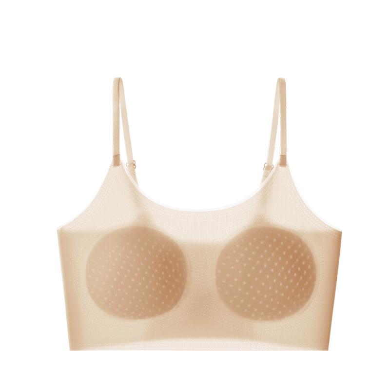 Traceless Light Material Bra Comfortable and Breathable Semi-fixed Two or Three-stage Vest Jelly Glue Girl Underwear