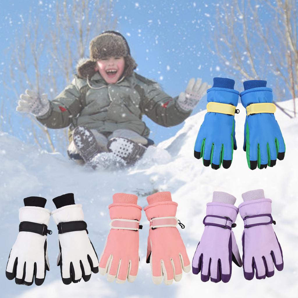 Kids Winter Mittens Soft & Breathable Fleece Lined Mitts Comfortable Warm Skiing Gloves for Children Snow Adventures