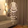 Seashell Wind Chime & Dream Catcher Pendant - Handmade Heart Ornament for Indoor Room Decor