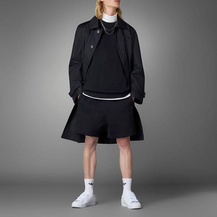 Adidas Originals Trefoil Blue Version Solid Color Casual Shorts Men Bottoms Black HM5118