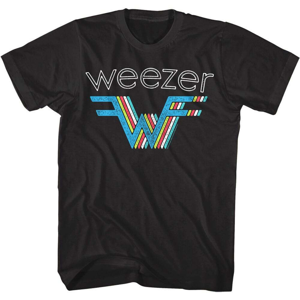 

Weezer 3D Rainbow Logo Men s T Shirt Make Believe Alternative Rock Band Power L