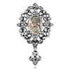 Women Alloy Brooch Fashionable Retro Breastpin Shell Beauty Head Crystal Inlaid Dress Accessories for Ladies