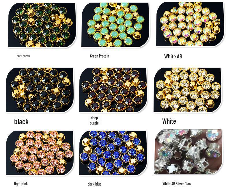 „Gheare din sticlă de cristal colorată rochie de mireasă din dantelă de diamant Accesorii pentru bijuterii DIY”