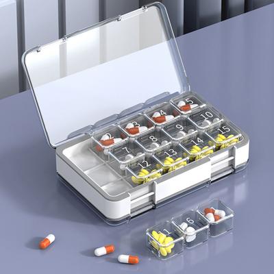 Portapillole Mensile Scatola di Stoccaggio Trasparente Grado Alimentare Senza BPA Grande Capacità