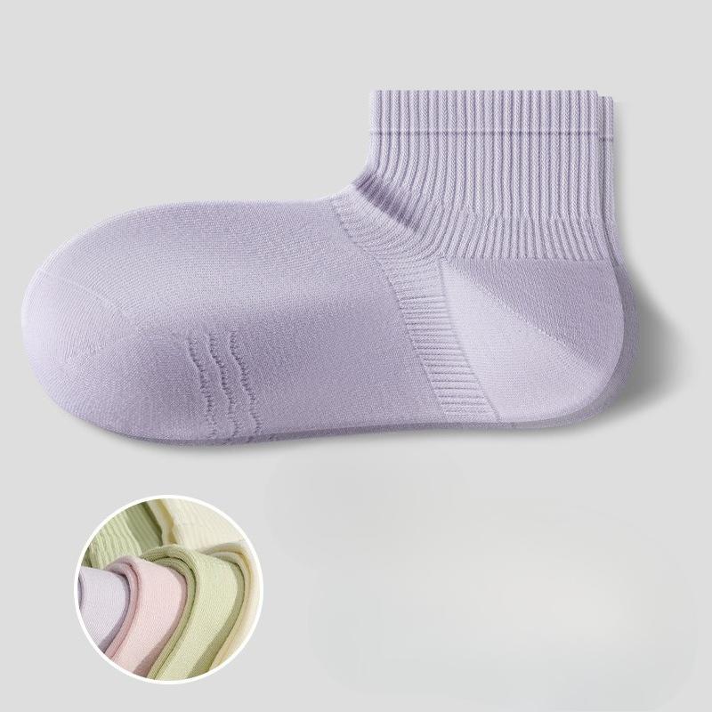 Right-angle Socks for Women, Spring and Summer, Thin Pure Cotton Short Socks, Mesh Breathable, White Boneless Socks