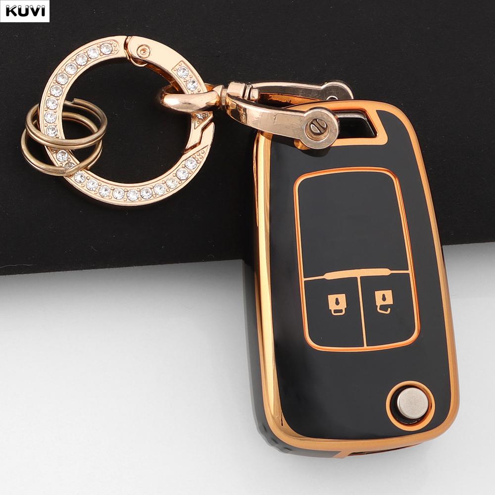 2 Buttons Tpu Shell For Chevrolet Cruze Aveo Trax Sail Malibu For Opel Vauxhall Astra Corsa Meriva Insignia Car Key Case Cover