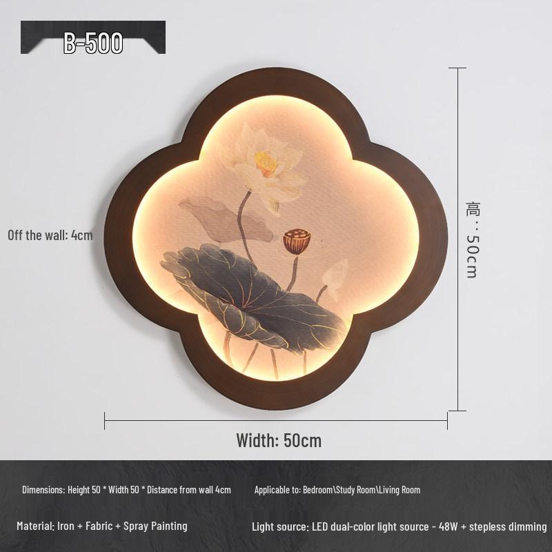 Song Dynasty Zen Mural Lamp: Retro Wall Light for Living Room, Hallway, and Staircase