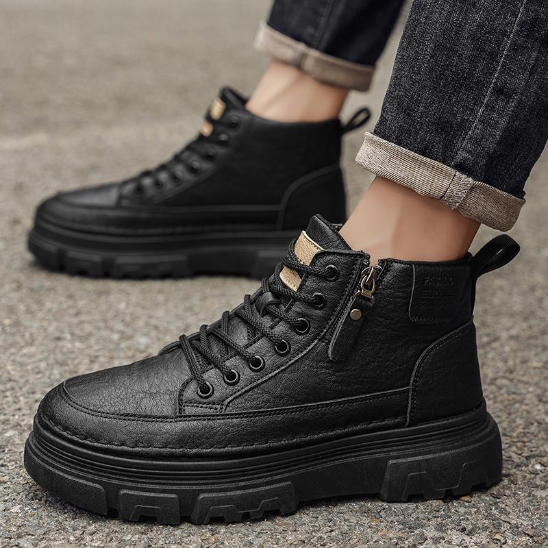 Męskie buty wiosenno-jesienne nowe miękka podeszwa antypoślizgowe buty codzienne moda Joker outdoorowe wysokie buty komfort sportowe buty robocze