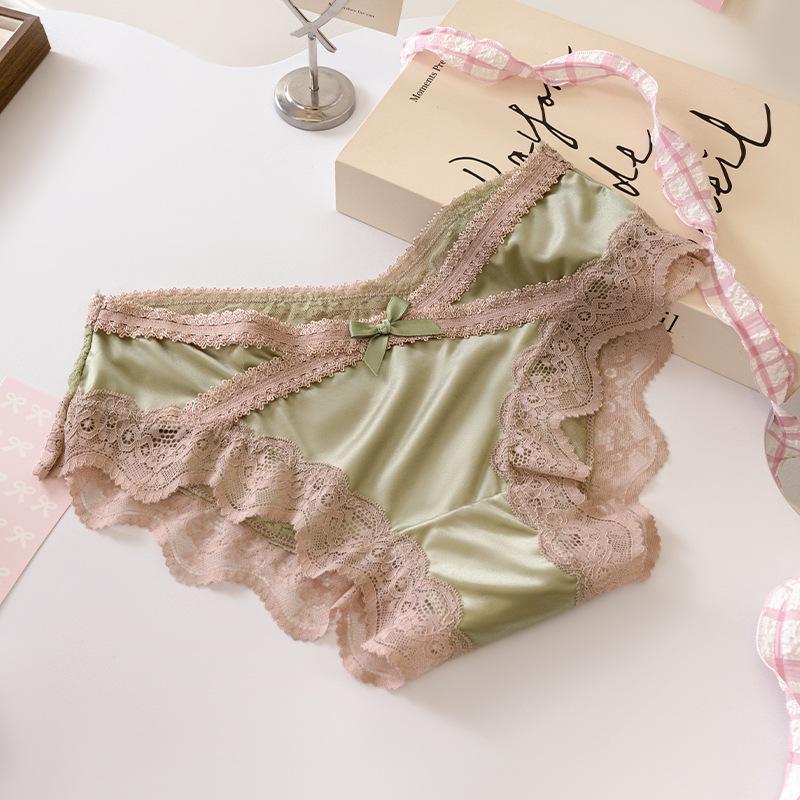 Damen Frühling und Herbst Sexy Bequeme Durchscheinende Spitze Hoher Schlitz Schritt Unterwäsche