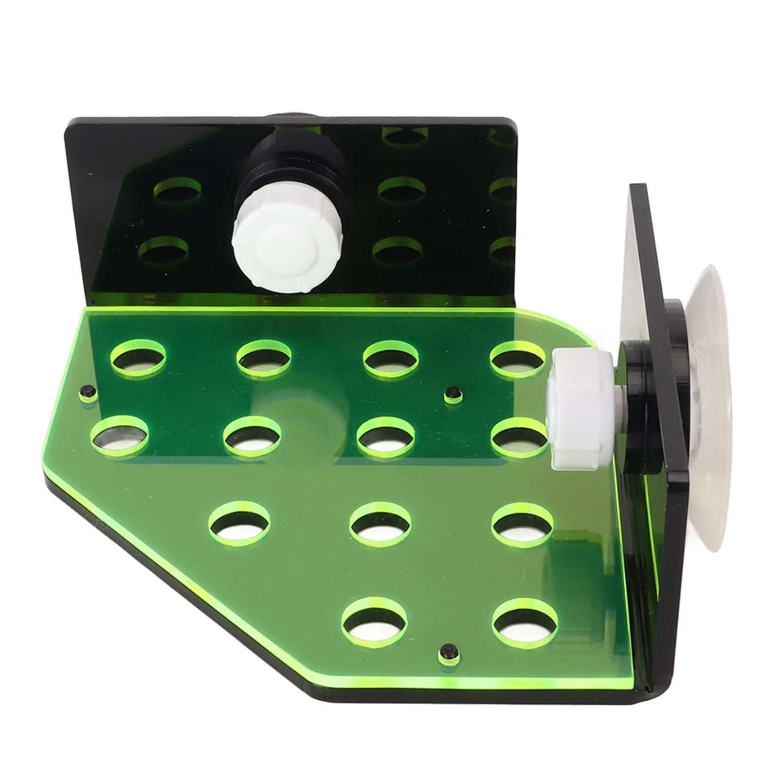 

Coral Frag Rack 13 Holes Double Layers Fluorescent Green Acrylic Coral Frag Holder with Suction Cups for Aquarium
