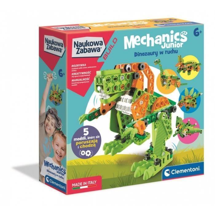 Bloc de mécanicien - CLEMENTONI - Dinosaure Junior - À partir de 6 ans - Tissus doux - Couleurs attrayantes