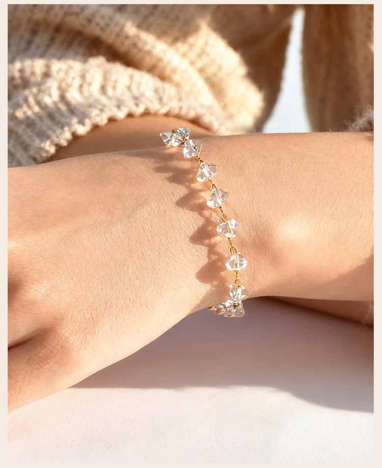 Irregular Transparent Crystal Bead Anklet, Stainless Steel Anklet, Waterproof Foot Jewelry for Women, Summer Beach Boho Jewelry