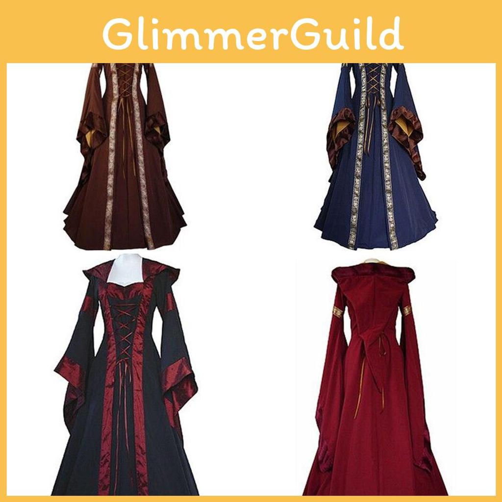 Women's Cosplay Halloween Party Dress Vintage Gothic Medieval Costume