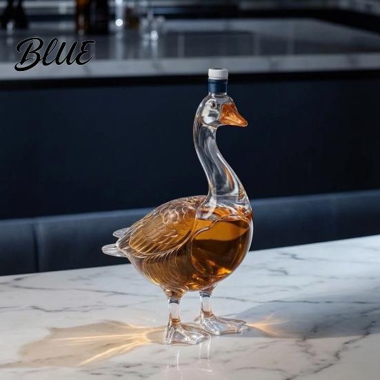 Botella de Exhibición de Whisky Decantador Forma de Ganso Pájaro Animal de Vidrio 3D Licor Esculpido para Exhibición de Bar Arte Dispensador de Vino Regalo para el Hogar Divertido Utensilio de Bar