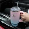 40 Oz Tumbler with Handle and Straw Lid, 100% Leak-proof Travel Coffee Mug, Stainless Steel Insulated Cup For Beverages, Keeps Cold for 34Hrs or Hot