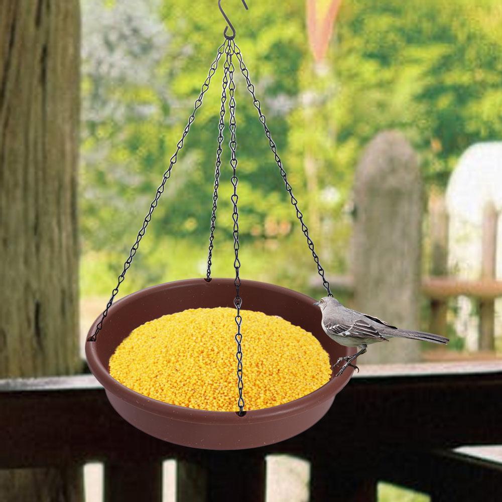 Hanging Bird Water Bowl Large Capacity Bird Tray Platform Feeder Bird Feeding Dish  Drinking