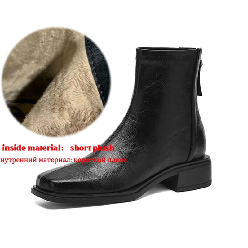 

Krazing Pot Microfiber Winter Square Toe Western Boots Med Heels Zipper Women Mid-calf Boots 42