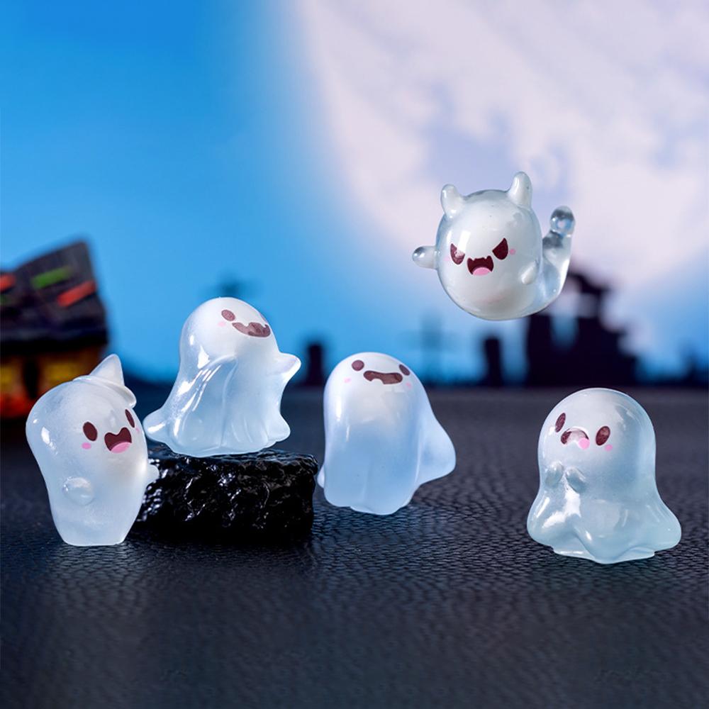 10pcs Ghost Doll Toy Mini Luminous Ornament DIY Halloween Ornament  Lawn Yard Garden
