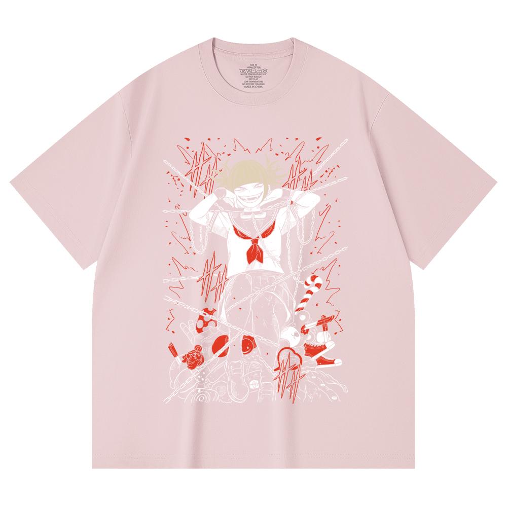 230 Gsm 100% Cotton My Hero Academia V8 Toga Print Unisex Heavy Cotton T Shirt
