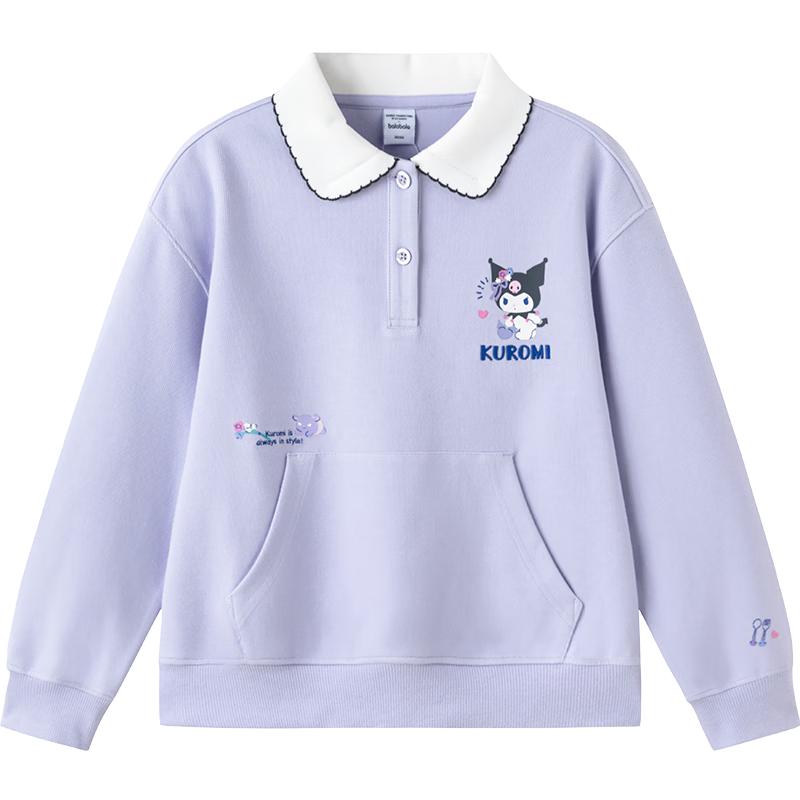 Balabala Girls Kuromi Print Long-Sleeve Sweatshirt 110