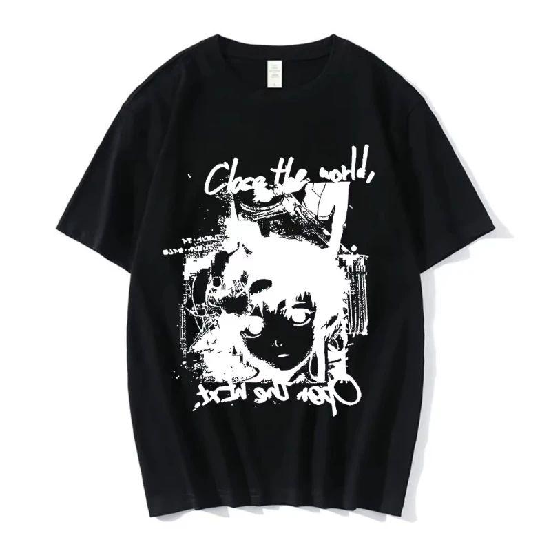 Anime Serial Experiments Lain T-Shirt Men Women Graphic T Shirts Unisex Iwakura Manga Girl Sci Fi Short Sleeve Tee