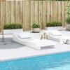 White Sun Lounger 205 X 70 X 31.5 Cm Solid Pine Wood