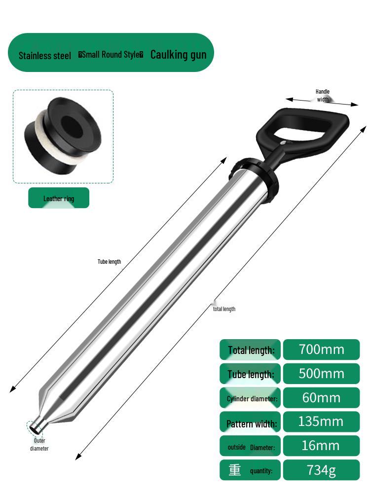 Stainless Steel Cement Mortar Caulking Gun & Grouting Syringe for Doors and Windows