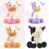 Adorable Smiling Black And White Cow Plush Toy Soft Stuffed Animal Doll Gift