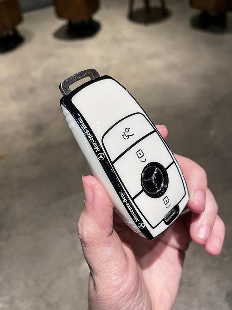 Keyring Car Key Case Cover for Mercedes Benz Maybach S580 A-B-C-M-CLA-CLS-E-G-GLB-GLE-R-SL Class AMG EQC GLA W213 GLC200 GT43 bdo2