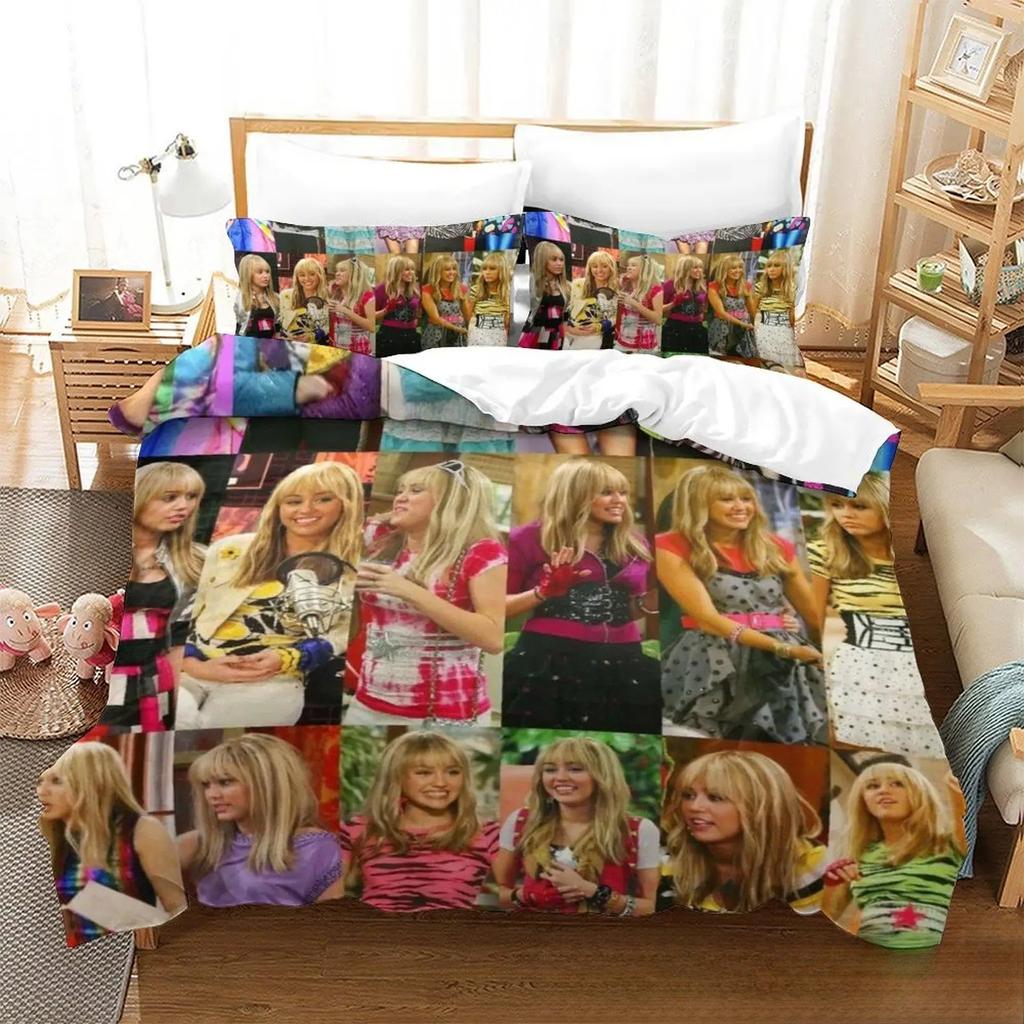 3D Print Hannah Montana All Season Duvet Cover Bedding Comforter Sets Soft Quilt Cover And Pillowcases Single_Double_Queen_King