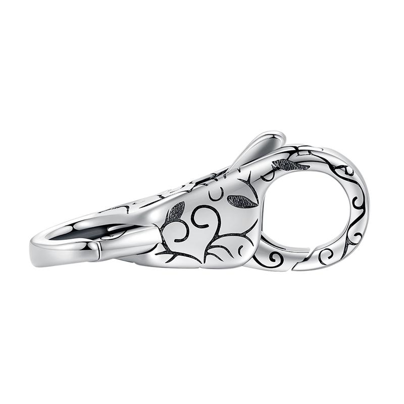 Presentski 925 Sterling Silver Double-headed Lobster & Butterfly Rose Clasps for Bracelet (BSP022-BSP025) 21mm