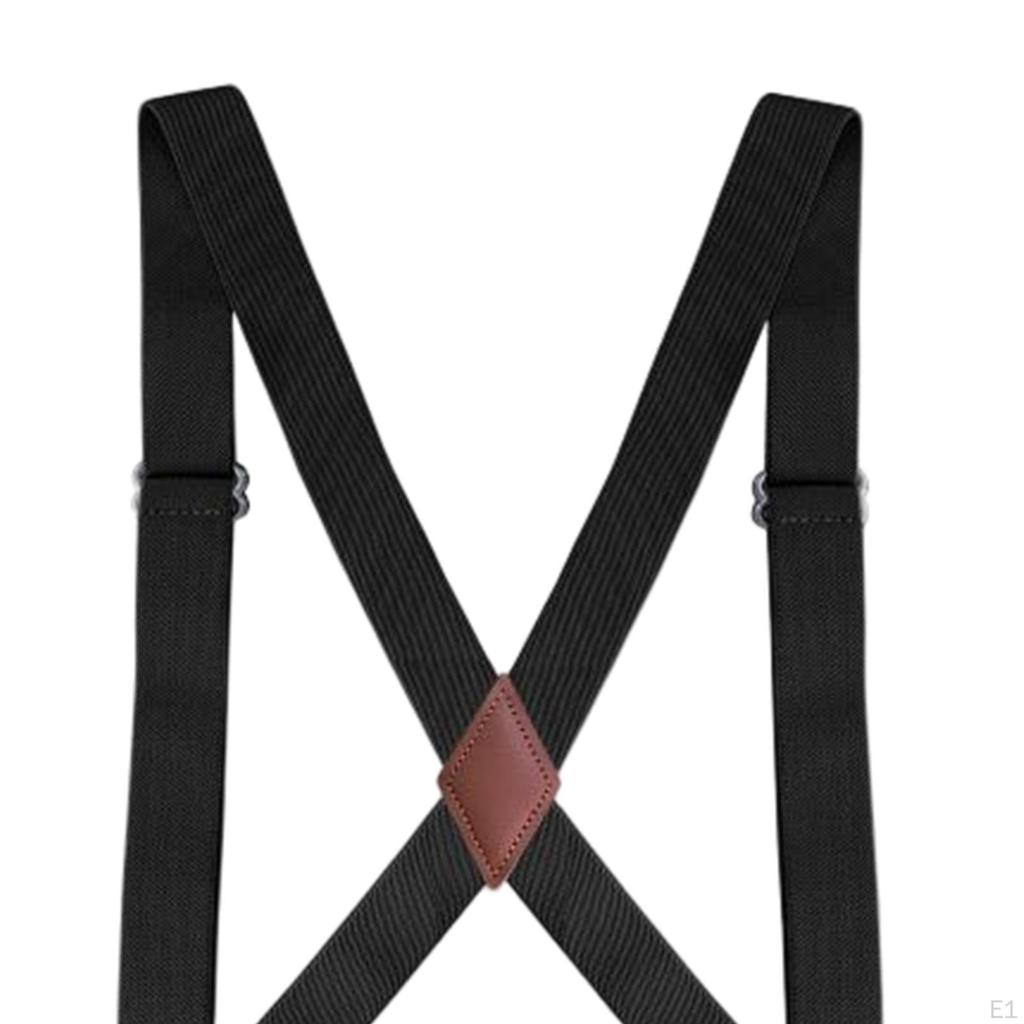Men Women Suspender Heavy Duty Swivel Hooks Elastic X Type Unisex for Belt Loops Side Clip