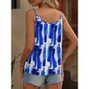 Women Summer New Pink White Brushstroke Print Spaghetti Strap Casual Camisole