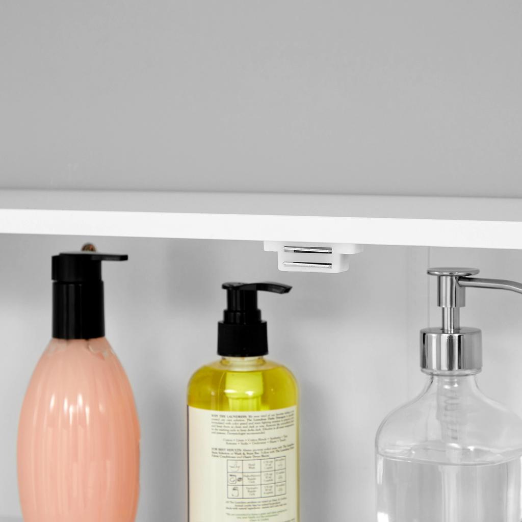 VASAGLE Mobile da Parete, Mobile da Bagno da Appendere, Armadietto dei Medicinali con Ripiani Regolabili, Doppia Porta, 60 x 18 x 60 cm