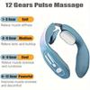 Portable Heated Neck Massager For Muscle Relaxation, Home Use Electric 12 Gears Pulse Neck Massager With Heat, Thanksgiving Gift For Men And Women