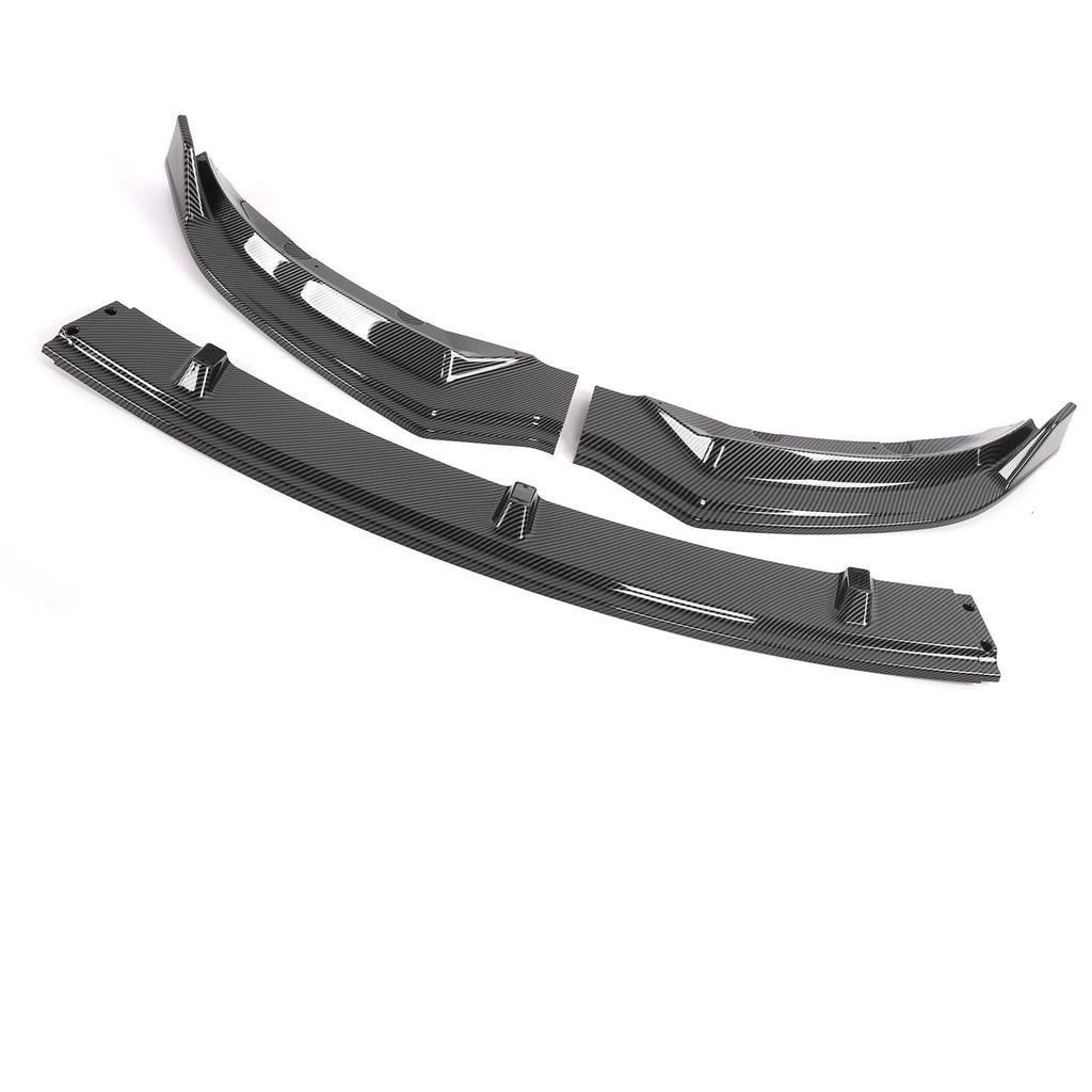 3pcs Front Bumper Lip Spoiler Trim Protection Carbon Fiber Style Replacement for Tesla Model 3