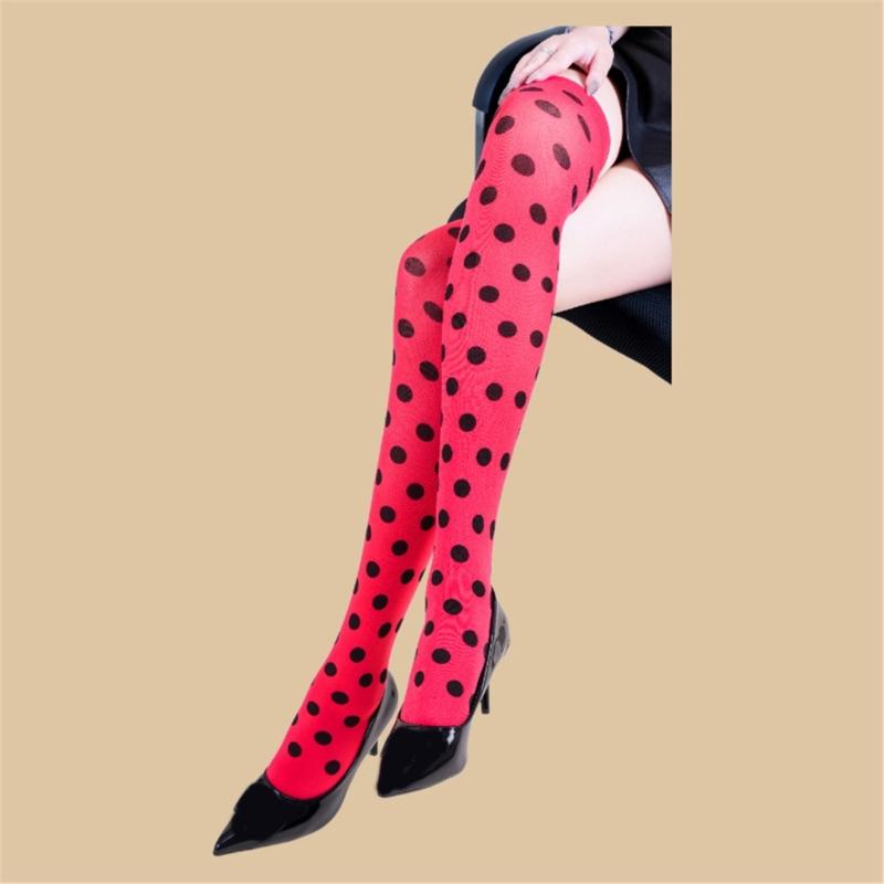 Calzini Lunghi da Festa con Stampa Giullare Elasticizzati Design Sopra il Ginocchio Morbido Poliestere Calzini Lunghi da Donna